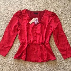 New! J crew women blouse size 0P siren red